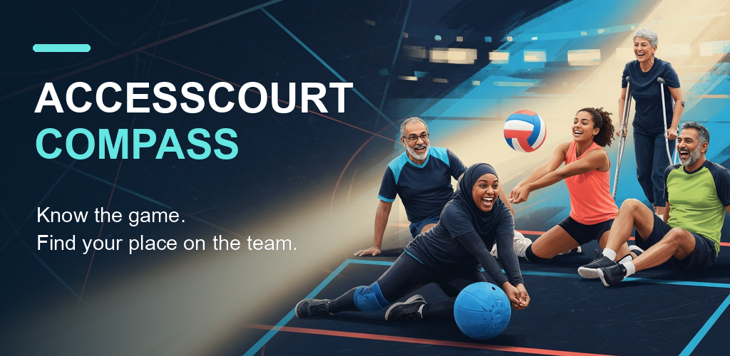 Illustrated adaptive indoor sport scene